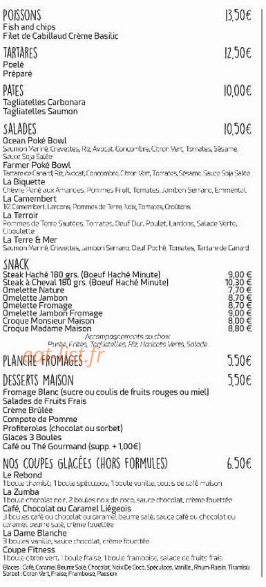 Chez L'Artiste — carte page 2