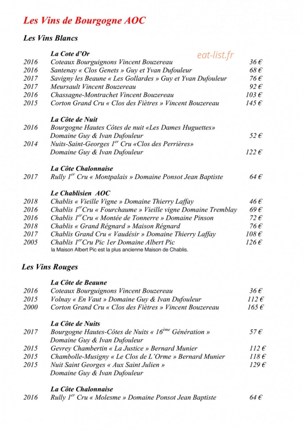 Restaurant raffiné — carte page 6