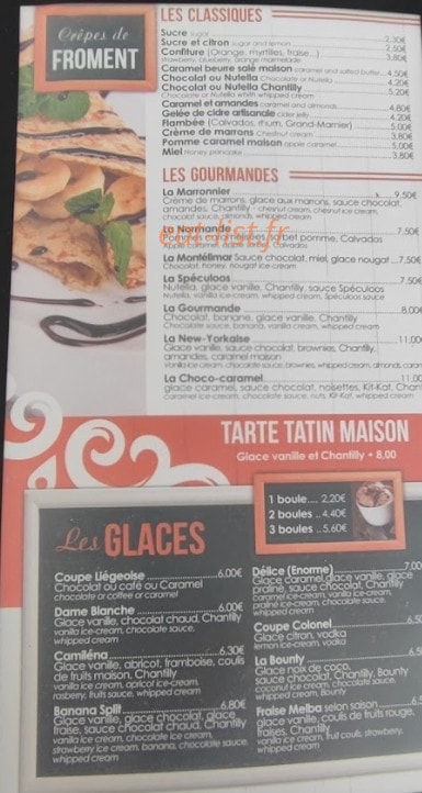 Creperie de la plage — carte page 2