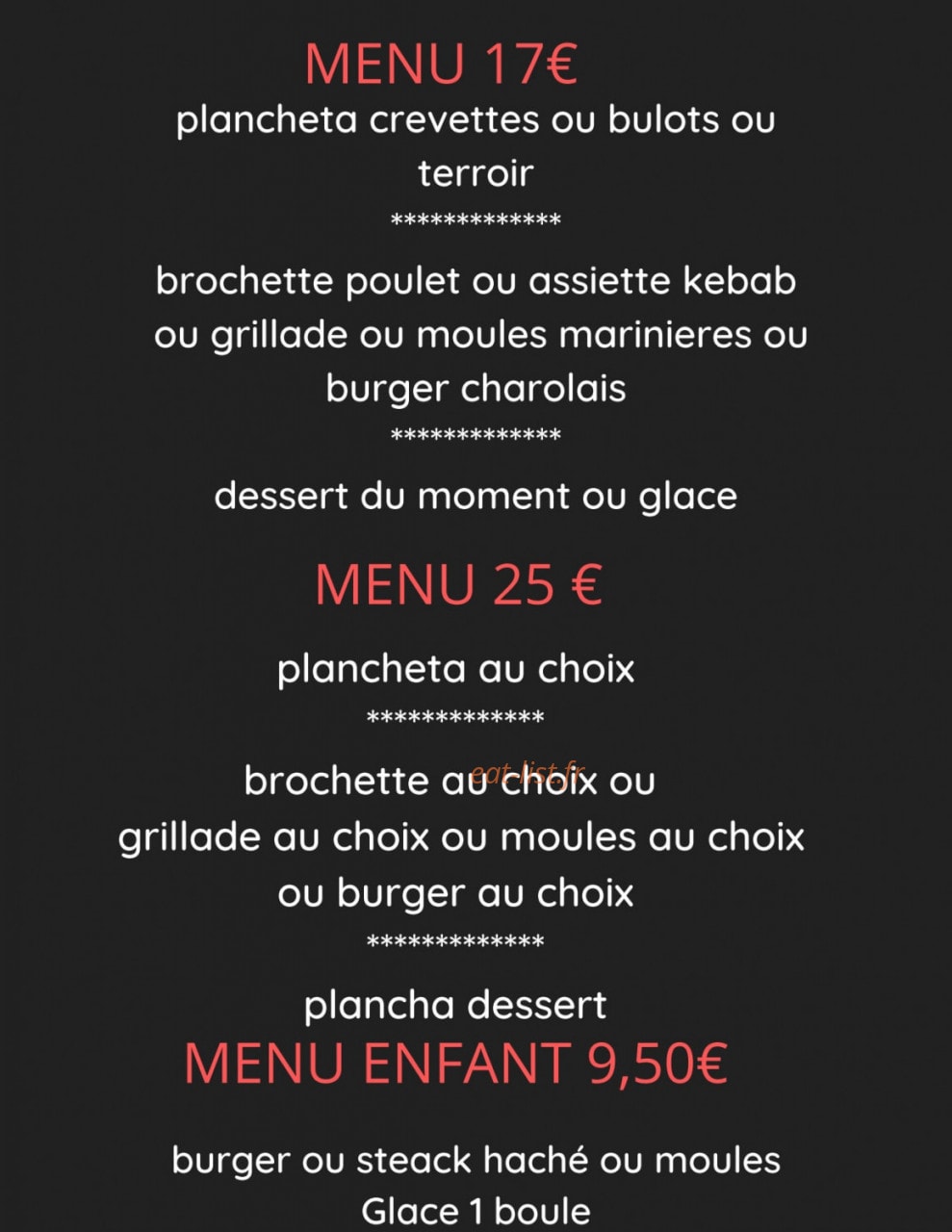 La Plancha — carte page 2