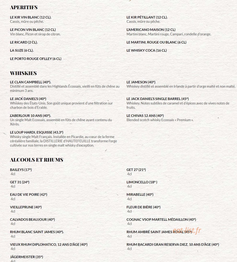 Le Comptoir du Malt — carte page 11