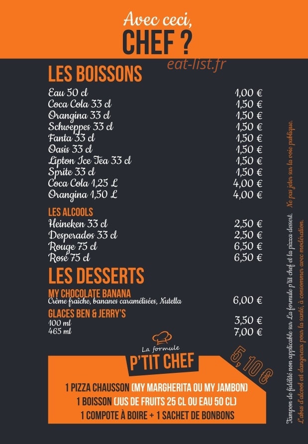 My Pizza — carte page 4