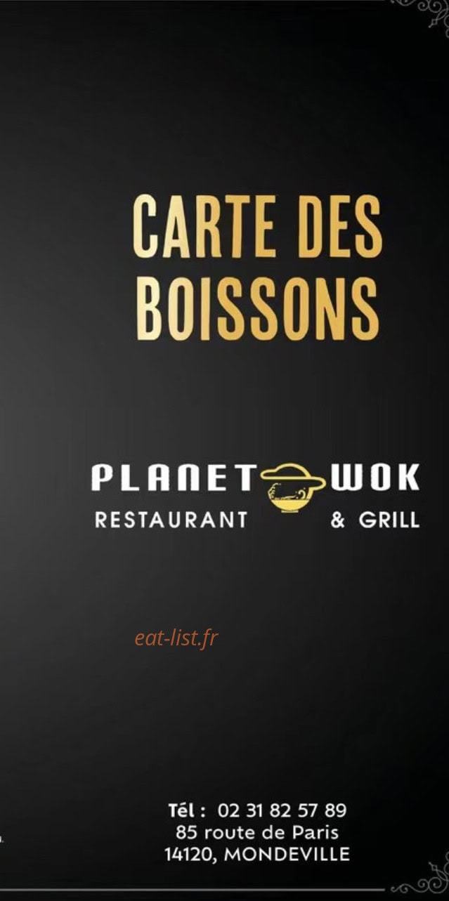 Carte et menu de planet wok à Mondeville — Carte des boissons