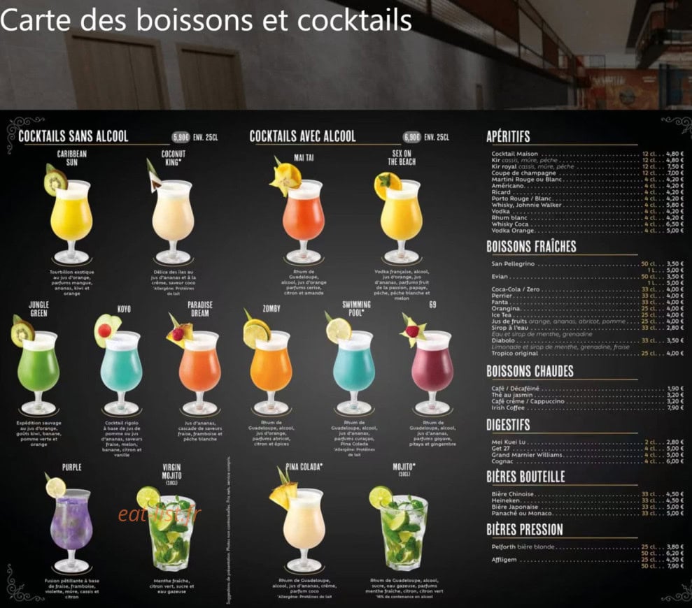 Carte et menu de planet wok à Mondeville — Boissons et alcools