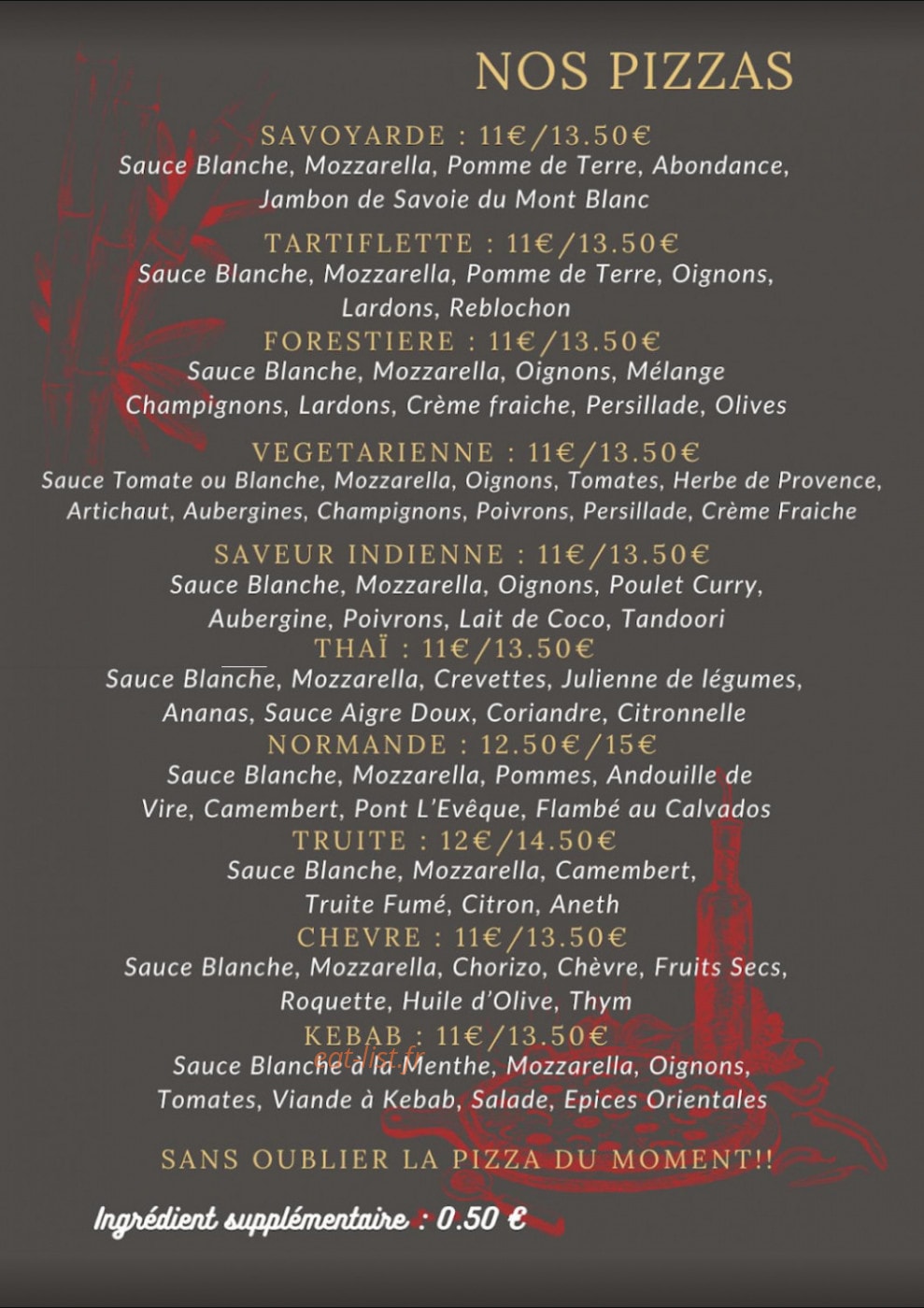 Le Royal pizza — carte page 1