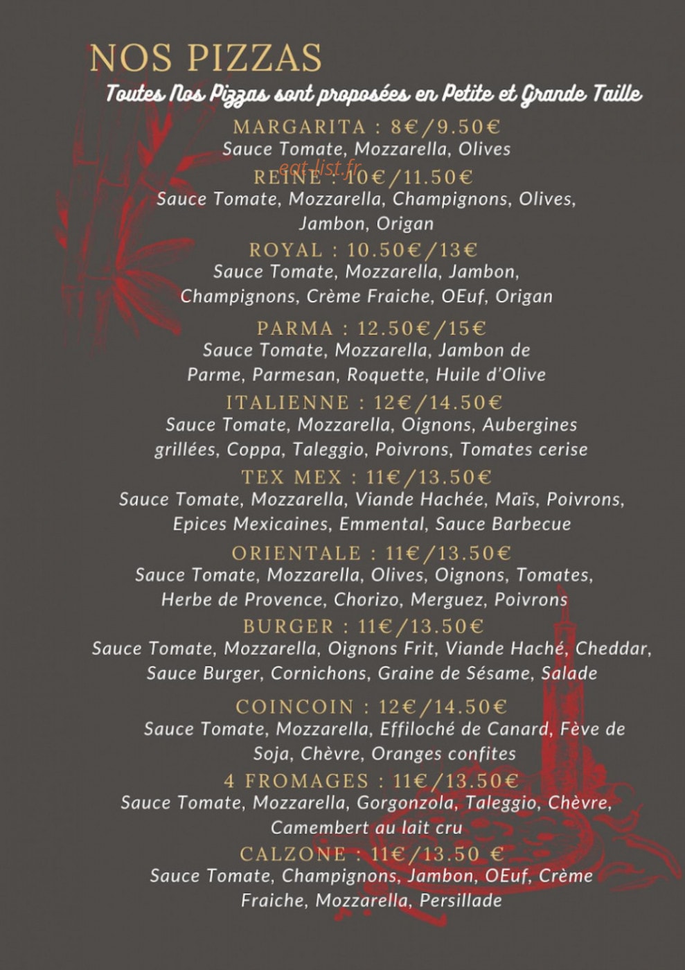 Le Royal pizza — carte page 2