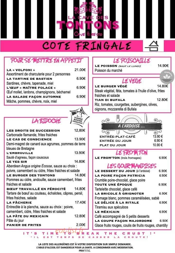 La Cave des Tontons — carte page 3