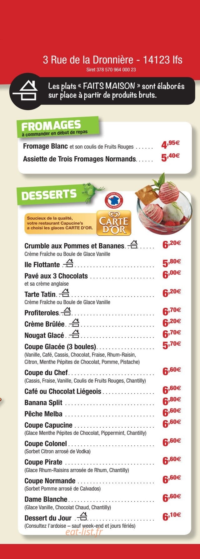 Capucine's Grill — carte page 4