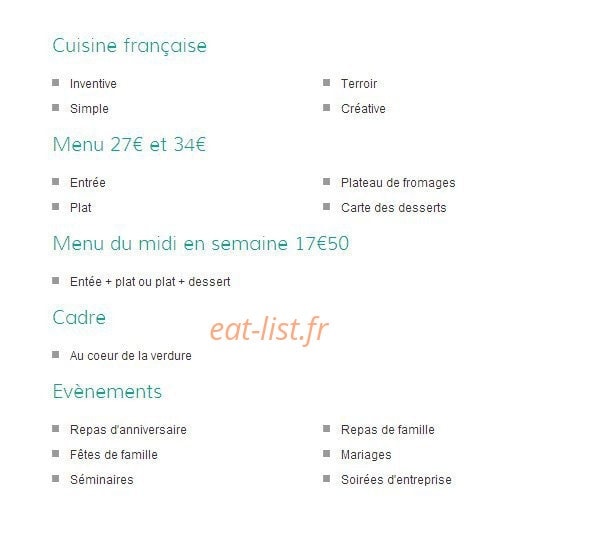 Restaurant La Haie Tondue — carte page 1
