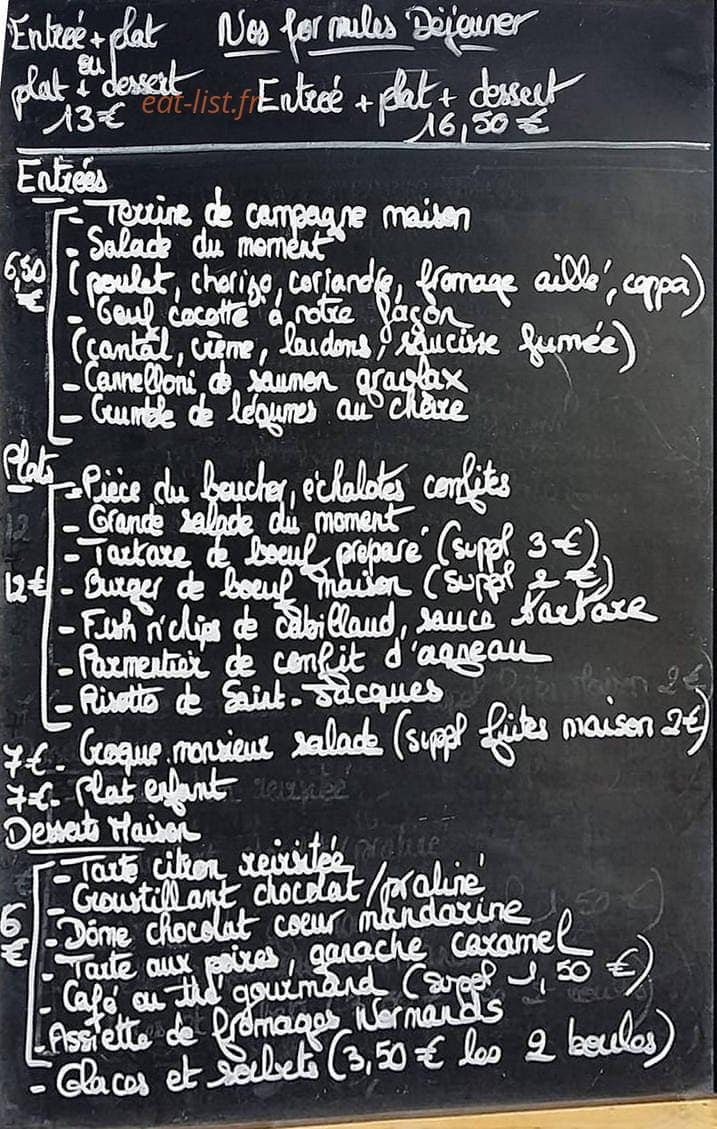 A table — carte page 1
