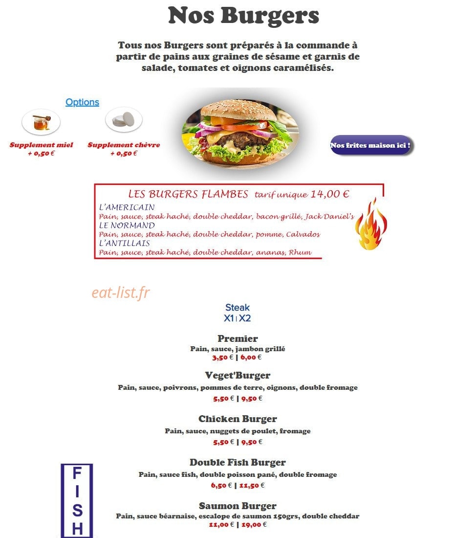 Pizza Burger — carte page 6