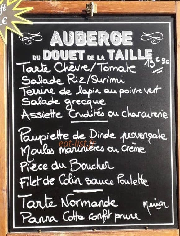 Auberge du Douet de la Taille — carte page 1