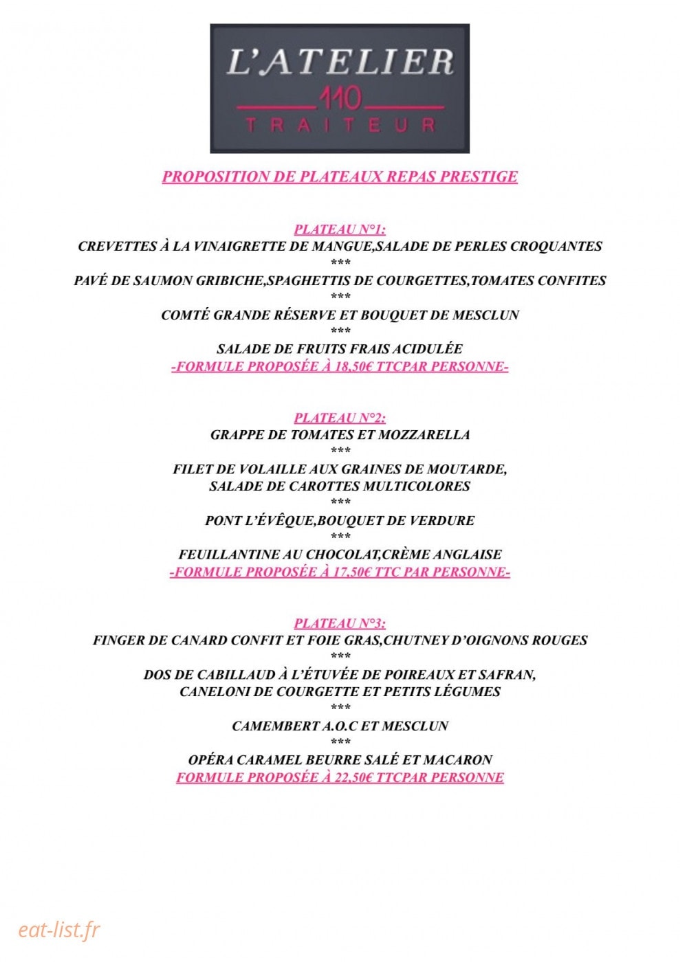 L'Atelier 110 — carte page 1