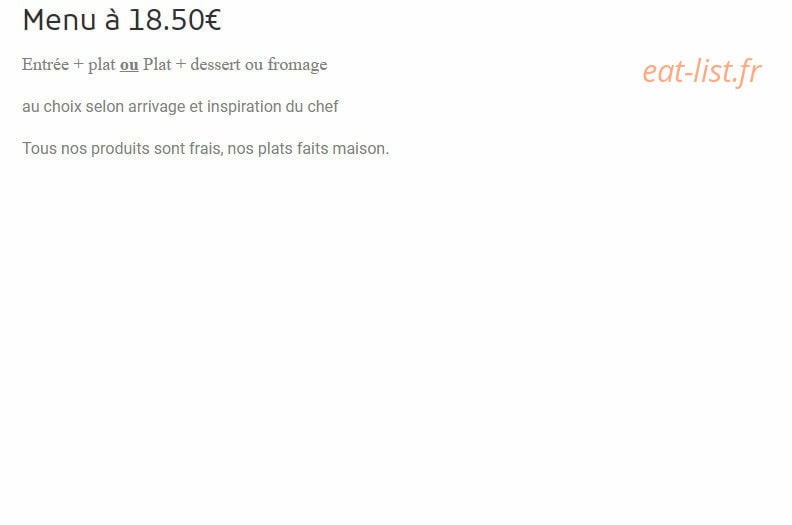 Auberge Saint Martin — carte page 1