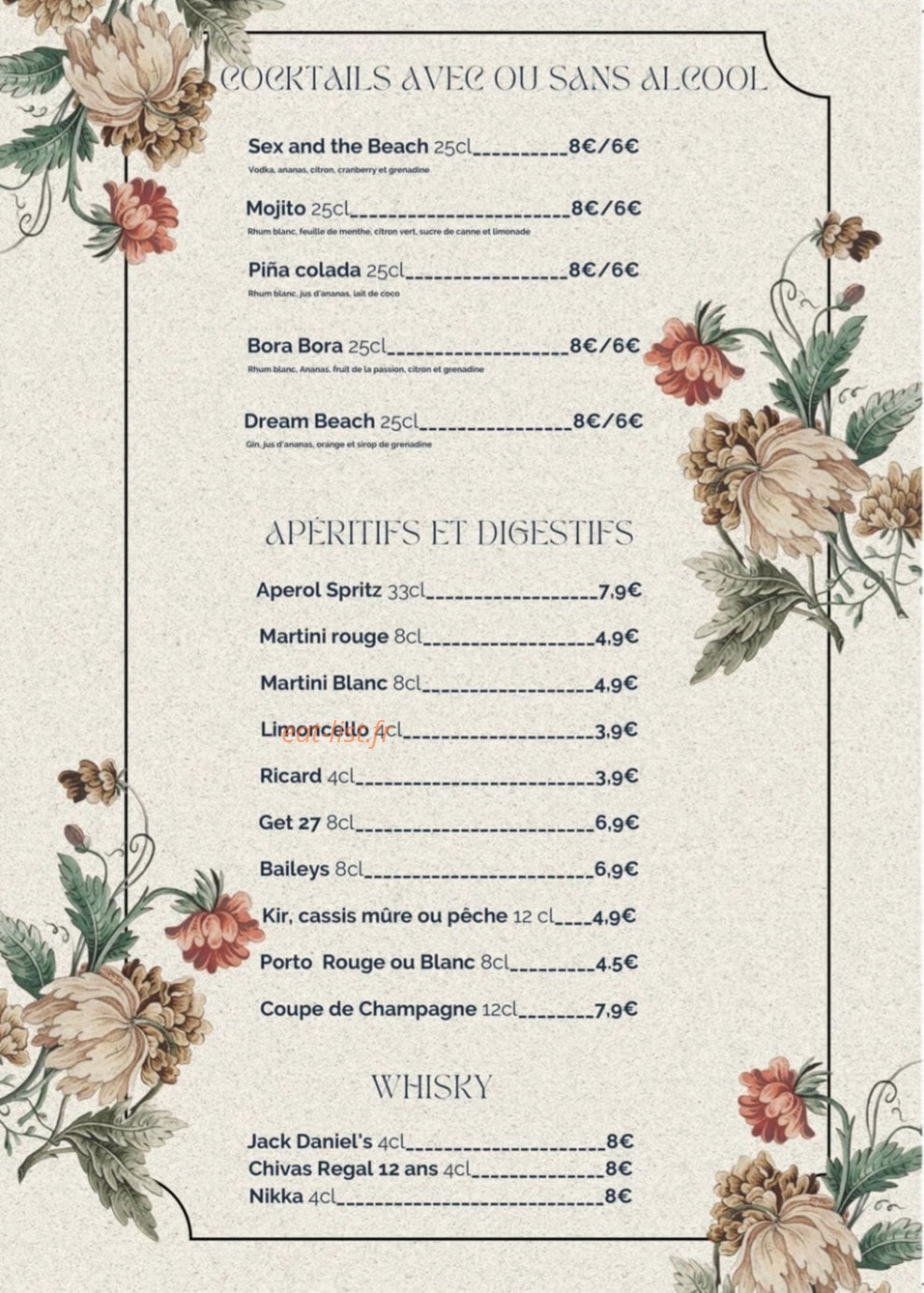 Au Cheval Blanc — carte page 2