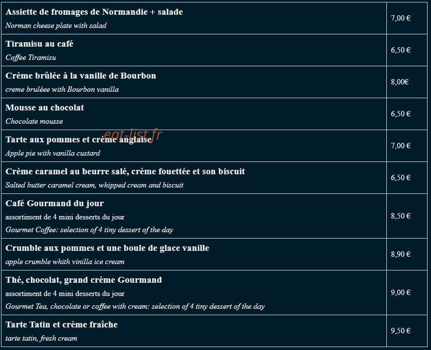Hôtel Restaurant Le Phare Ouistreham — carte page 6