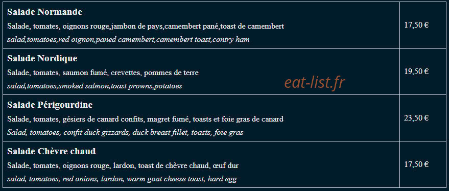 Hôtel Restaurant Le Phare Ouistreham — carte page 3