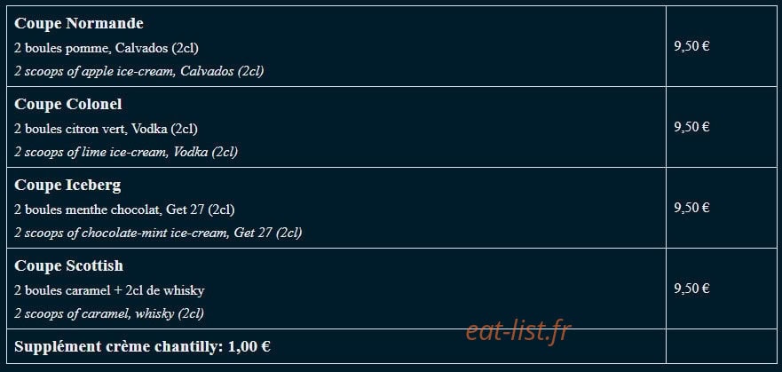 Hôtel Restaurant Le Phare Ouistreham — carte page 9