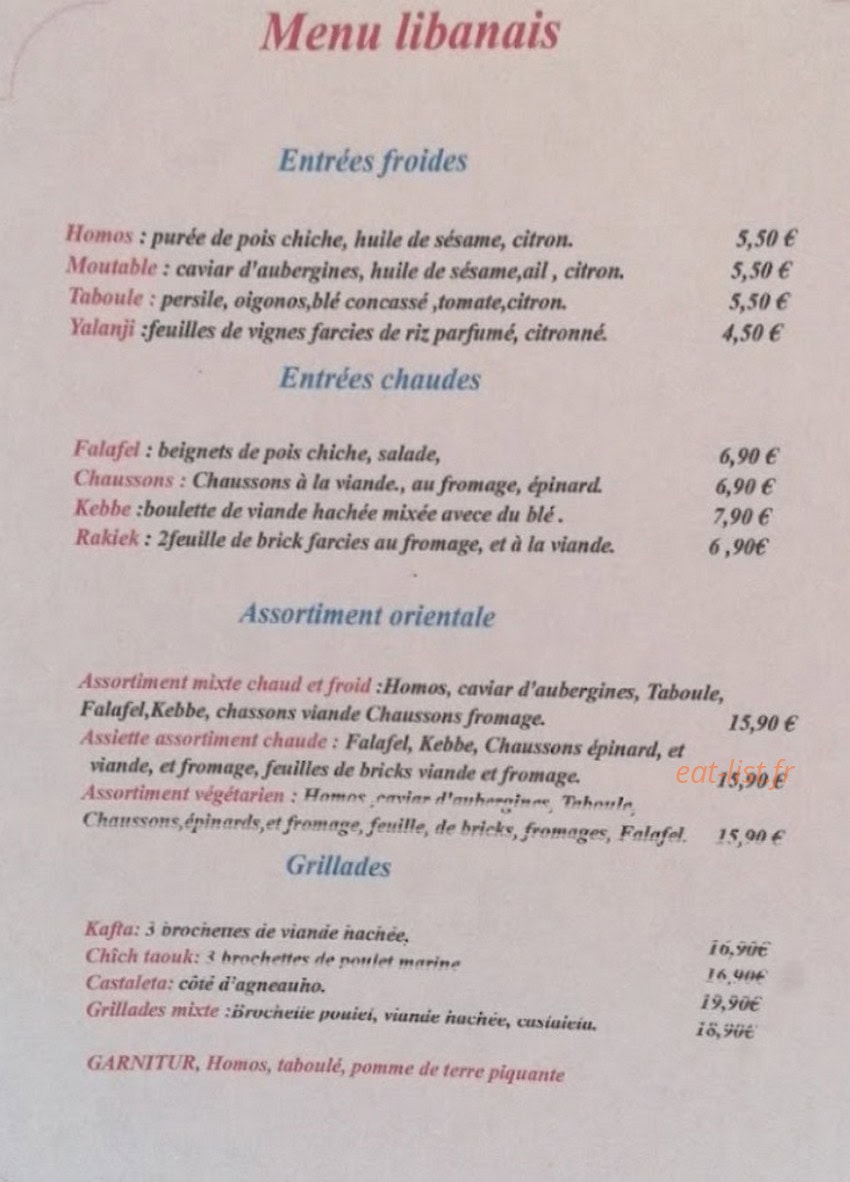 L'Auberge — carte page 1