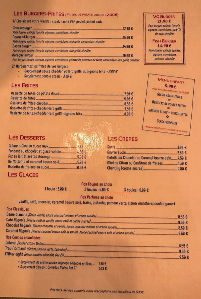 La Baraque — carte page 2