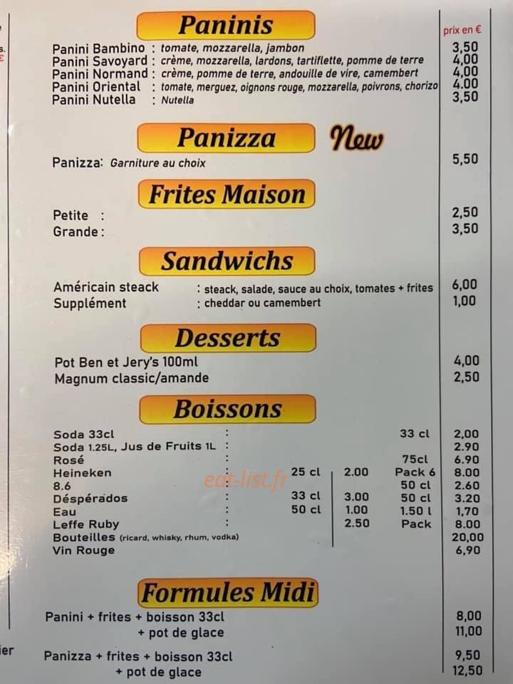 Pizza du Bourg — carte page 2