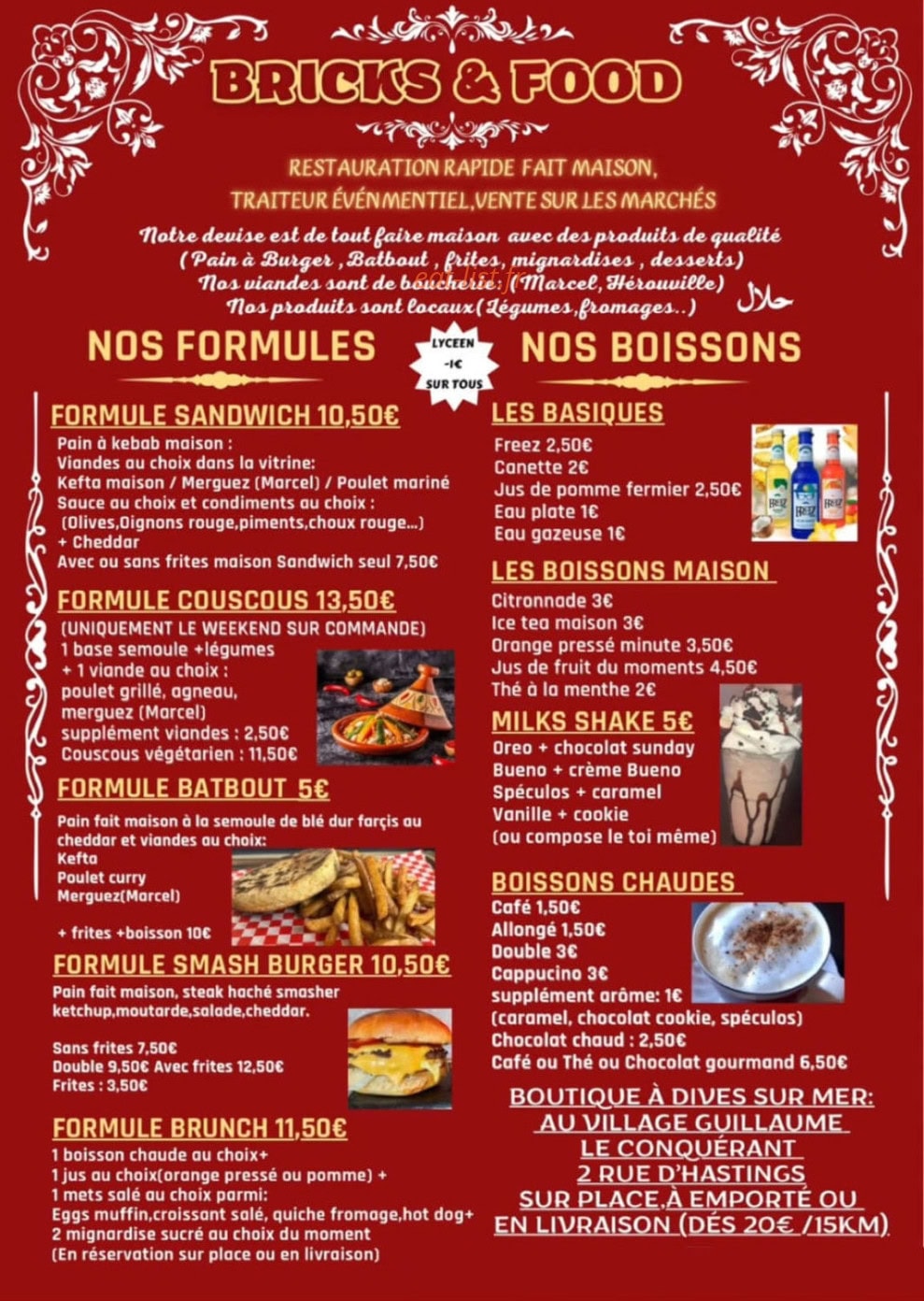 Bricks & Food — carte page 1