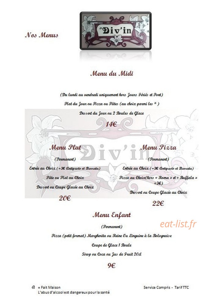 La Div'in — carte page 2