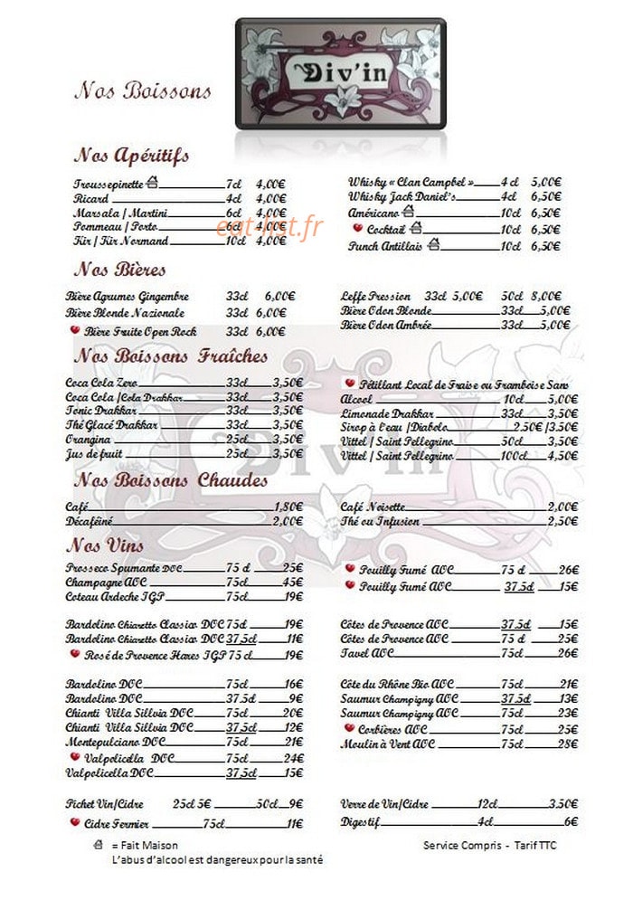 La Div'in — carte page 5