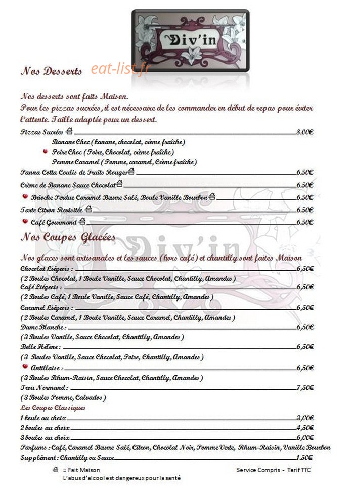 La Div'in — carte page 4