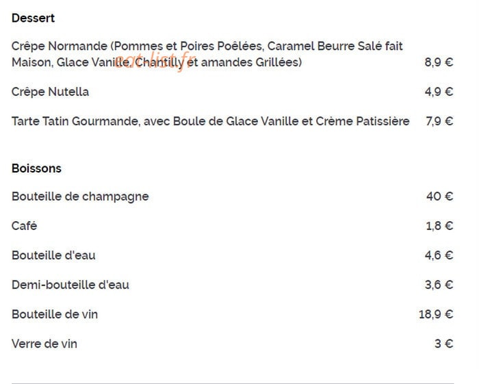 Le Billig's — carte page 2