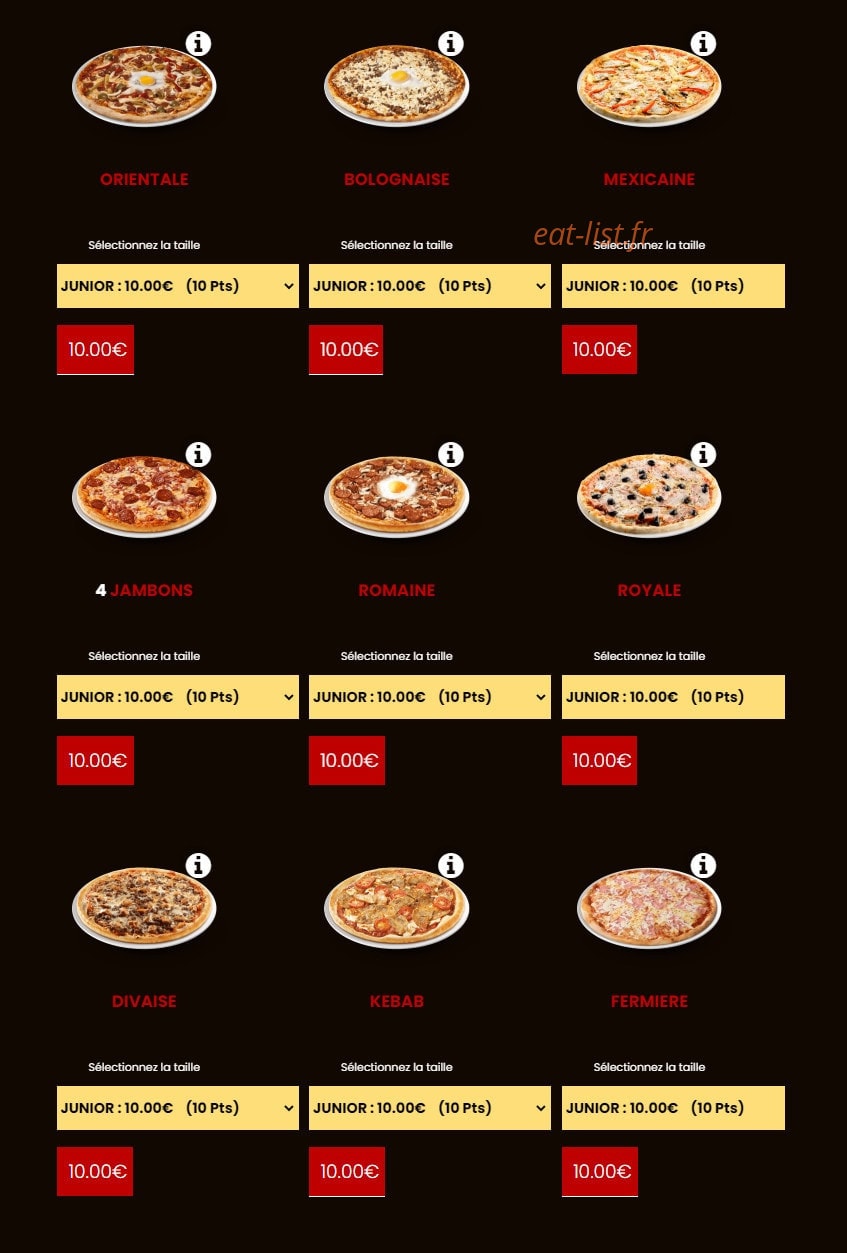 Pizza Presto — carte page 2