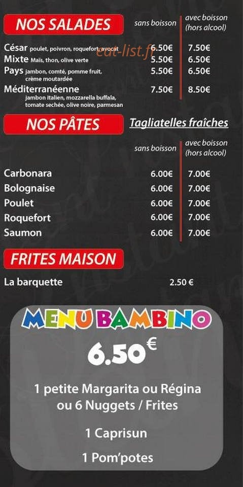 L'instant pizza — carte page 4