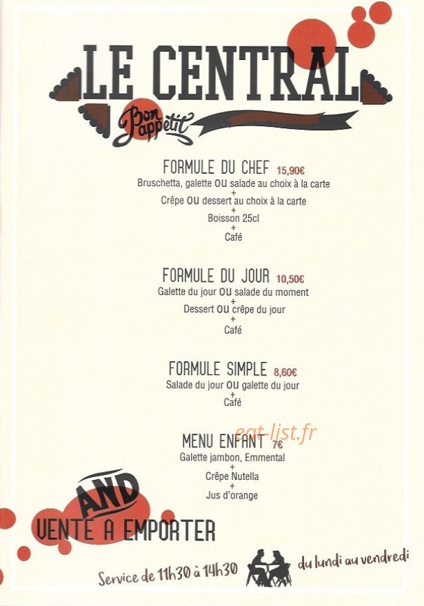 Le Central — carte page 1
