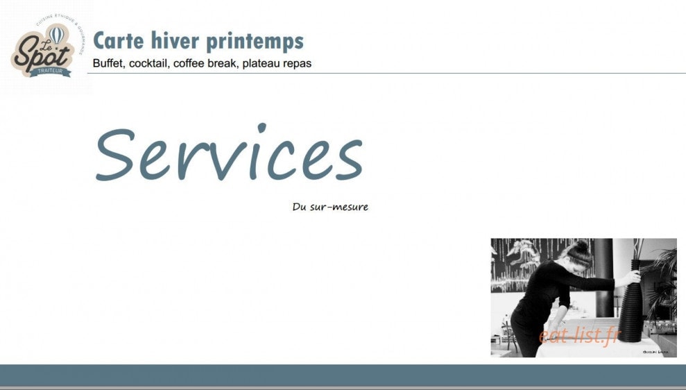 Le Spot Traiteur — carte page 9