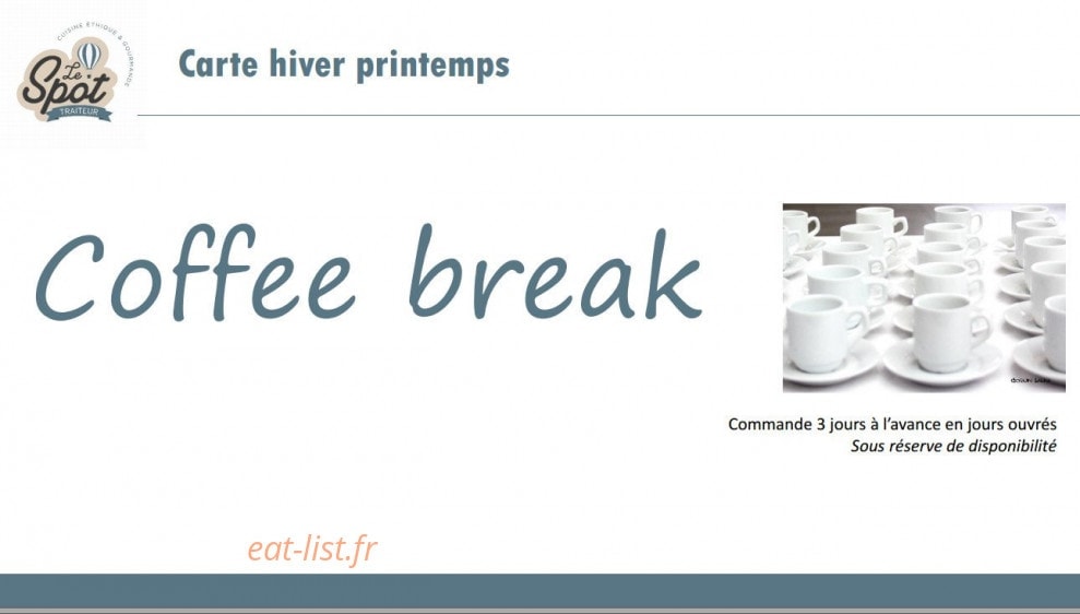 Le Spot Traiteur — carte page 17
