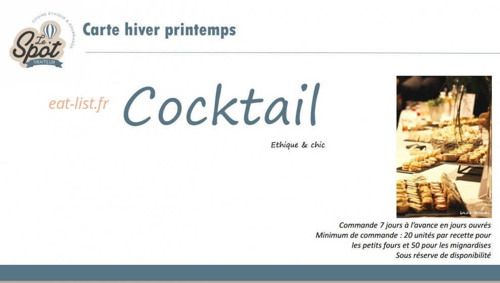 Le Spot Traiteur — carte page 11