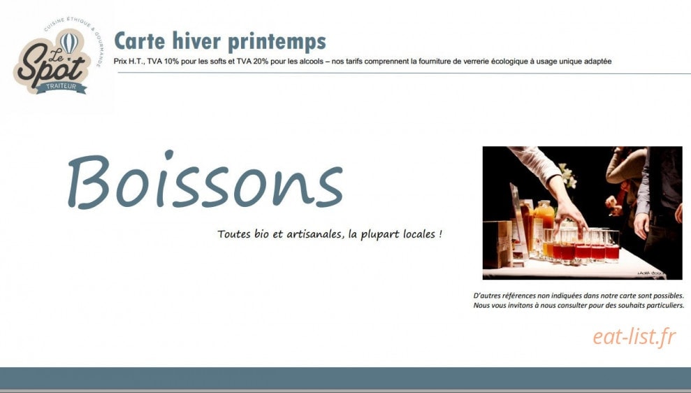 Le Spot Traiteur — carte page 6