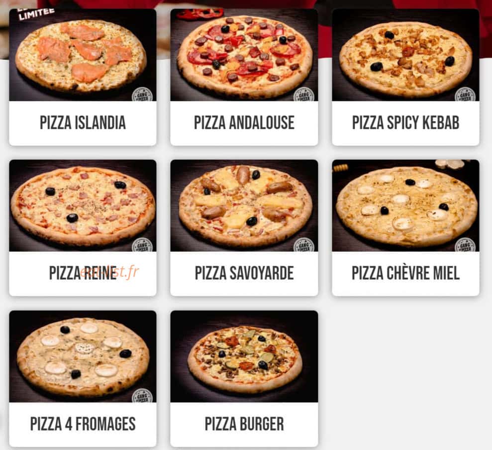 Carte et menu de Gang Of Pizza à Amaye sur Orne — Les pizzas