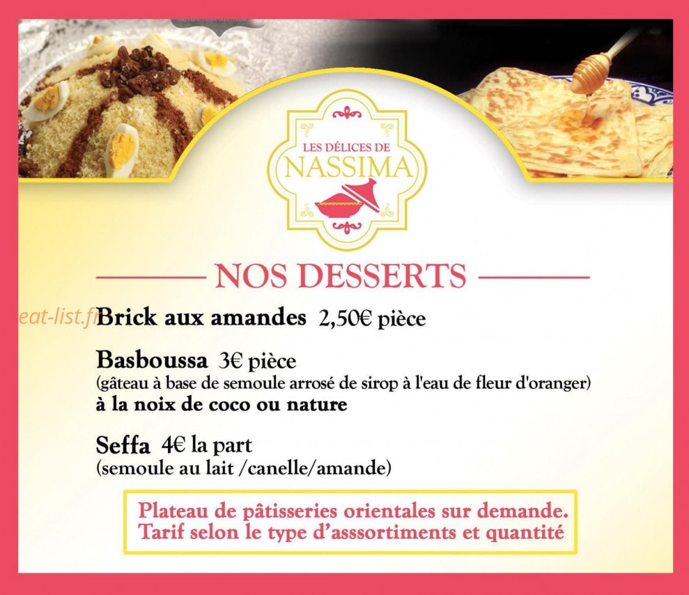 Les Délices de Nassima — carte page 4
