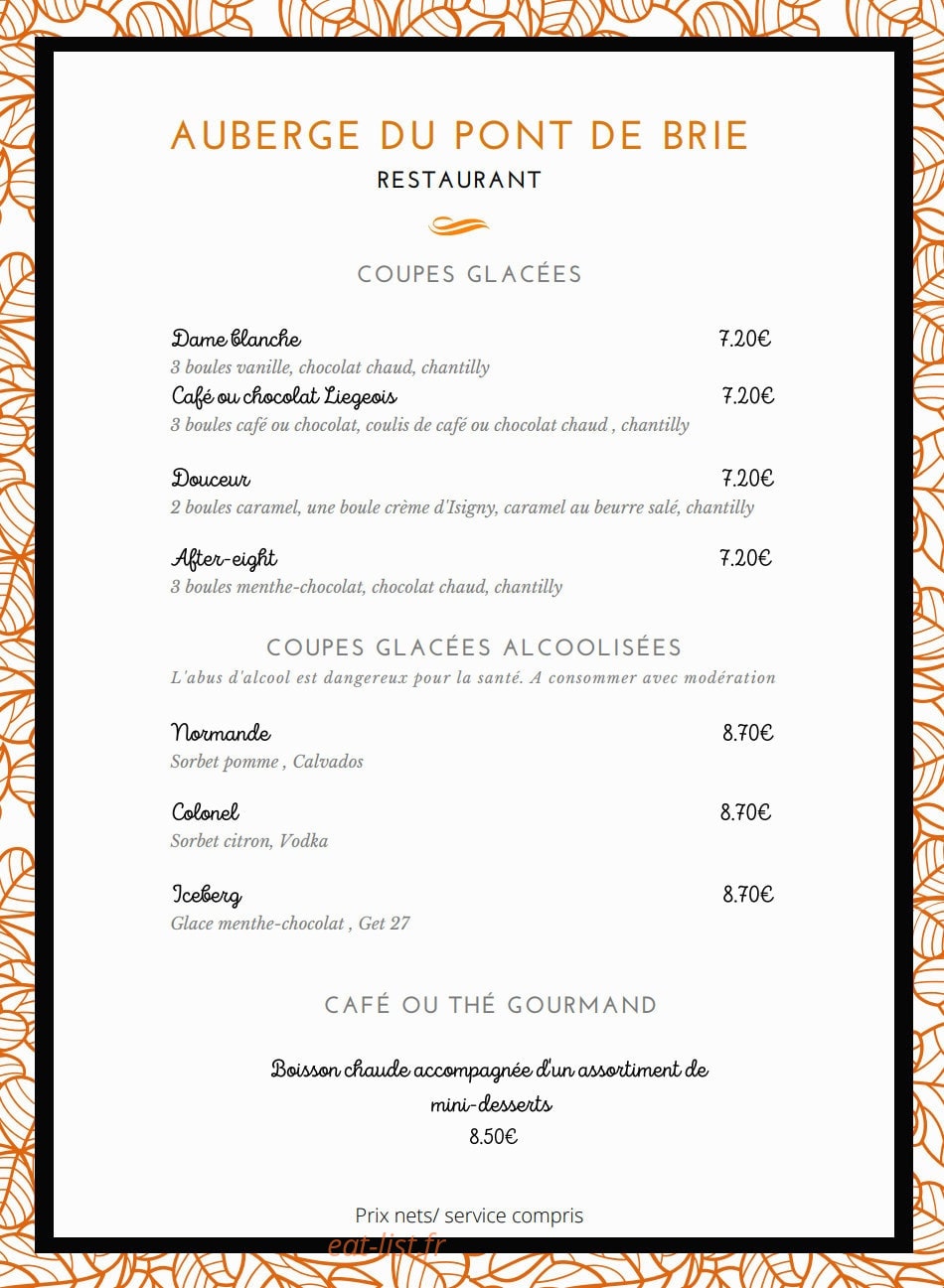 Auberge du Pont de Brie — carte page 5