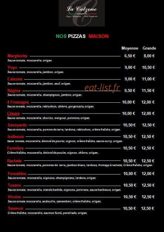 La calzone — carte page 1