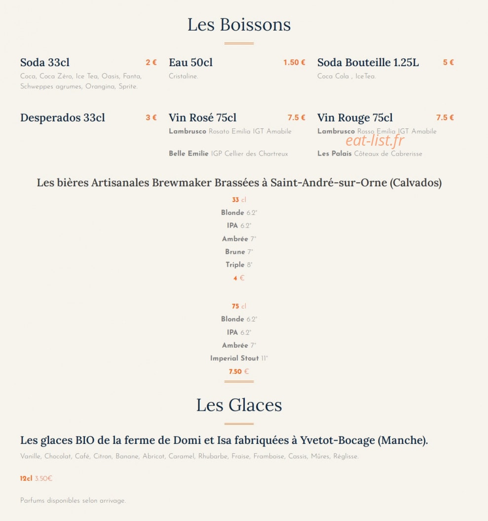 La Patapizza — carte page 4