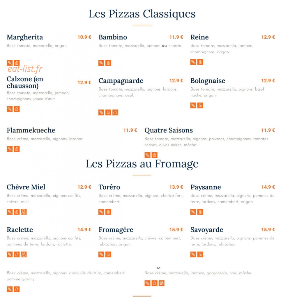 La Patapizza — carte page 1