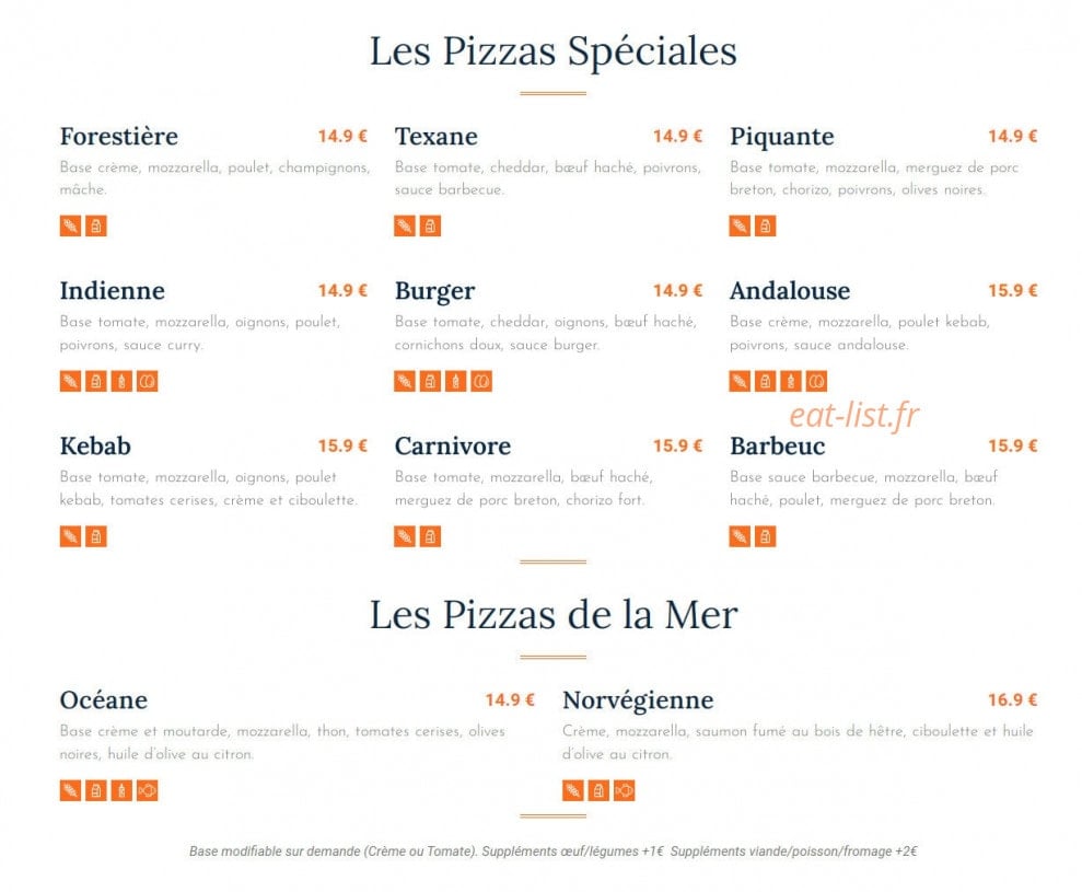 La Patapizza — carte page 2