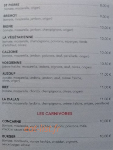 Bar De L'Amitié — carte page 1