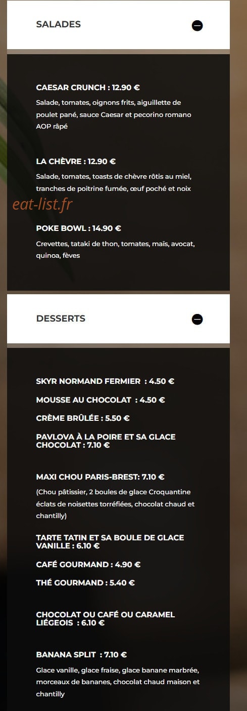 L'Atelier Gourmand — carte page 3