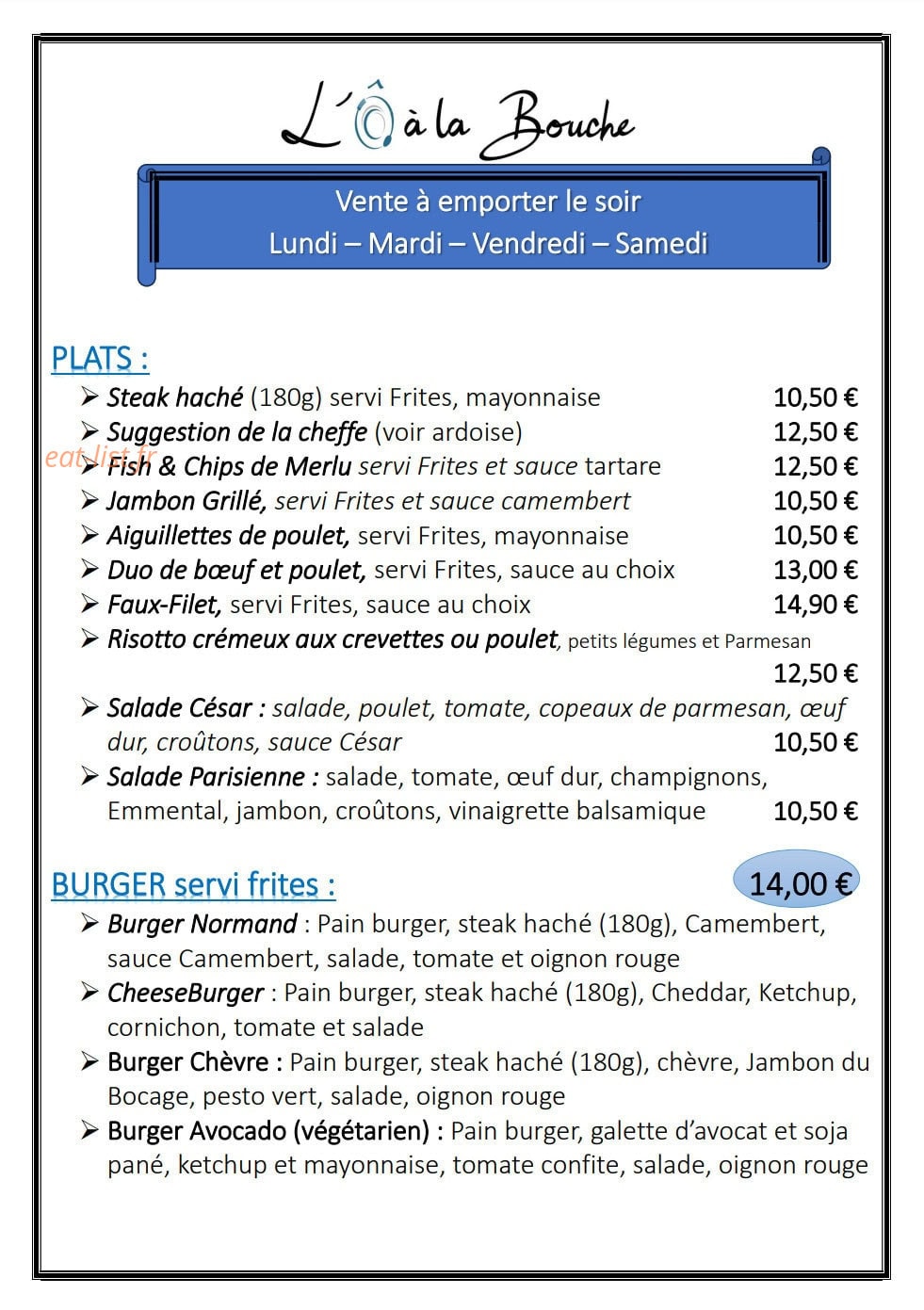 L'Ô à la bouche — carte page 6