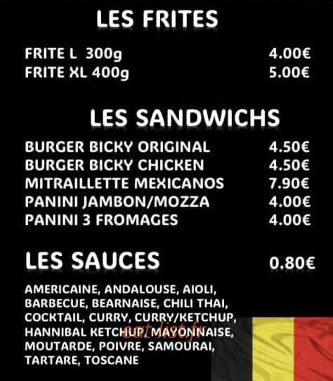 La Barak A Frites — carte page 2