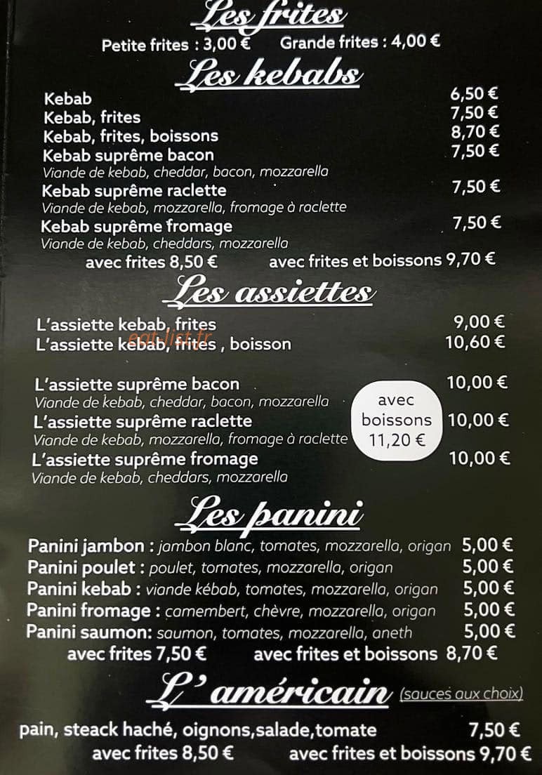O'Fast Food — carte page 2