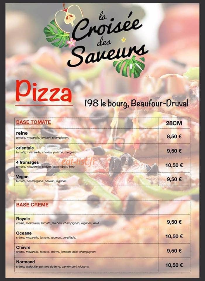 La croisée des saveurs — carte page 1
